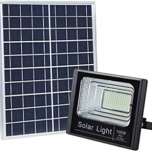 مصباح كشاف LED يعمل بالطاقة الشمسية (ابيض، 100 واط)، أكريليك